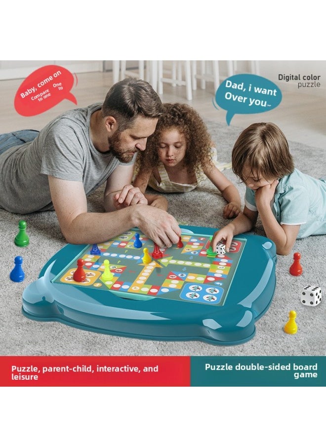 Generic - Flying Adventure Chess Snake Chess Animal Chess Two-in-one Multi-function Board Desktop Interactive Game Children's Educational Toys-Color:Snake Chess/Beast Chess [without Table Legs]] - Image 1