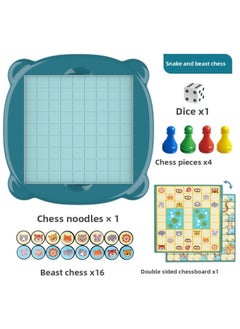 Flying Adventure Chess Snake Chess Animal Chess Two-in-one Multi-function Board Desktop Interactive Game Children's Educational Toys-Color:Snake Chess/Beast Chess [without Table Legs]]