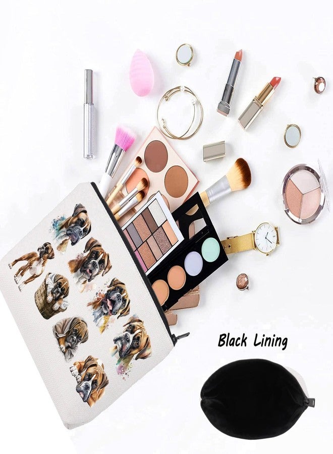 LEVLO Boxer Dog Cosmetic Makeup Bag Boxer Dog Lover Gift Boxer Dog Mom Travel Pouch Bag Boxer Dog Merchandise (Boxer Dog) - Image 3