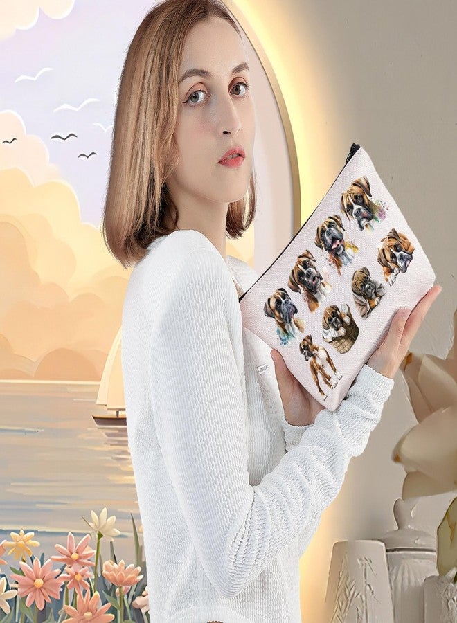 LEVLO Boxer Dog Cosmetic Makeup Bag Boxer Dog Lover Gift Boxer Dog Mom Travel Pouch Bag Boxer Dog Merchandise (Boxer Dog) - Image 5