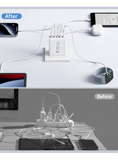 General 2Pack USB C Fast Charger Block,50W 5-Port USB C Wall Charger Brick,2 USB A & 3 USB C PD3.0 Power Adapter Multiport Type C Charging Plug for iPhone 12/13/14/15,Pad Mini/Pro, GalaxyS23 S22 (White)  - Image 5