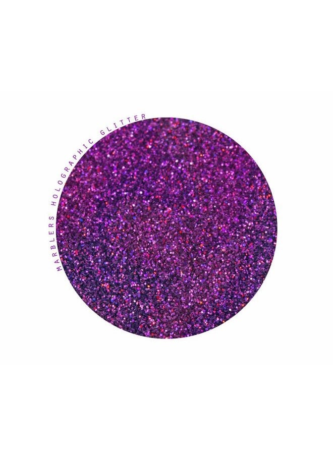 MARBLERS Holographic Face & Body Glitter [Holo Magenta] 0.18oz (5g) | Fine | Non-Toxic | Vegan | Cruelty-Free | Ethically Sourced | Festival Makeup | Eye, Hair, Nail, Eyeshadow | Cosmetic Grade  - Image 2