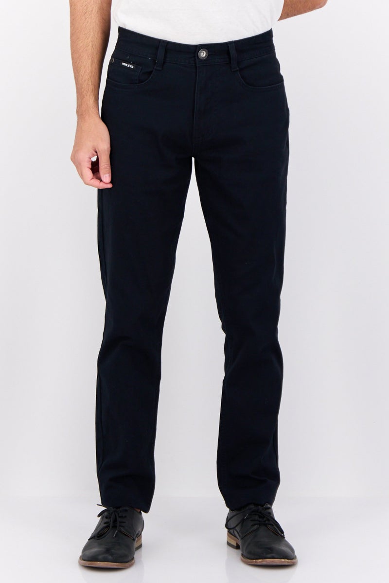 Henleys Men Regular Fit Solid Stretchable Denim Jeans, Dark Navy - Image 1