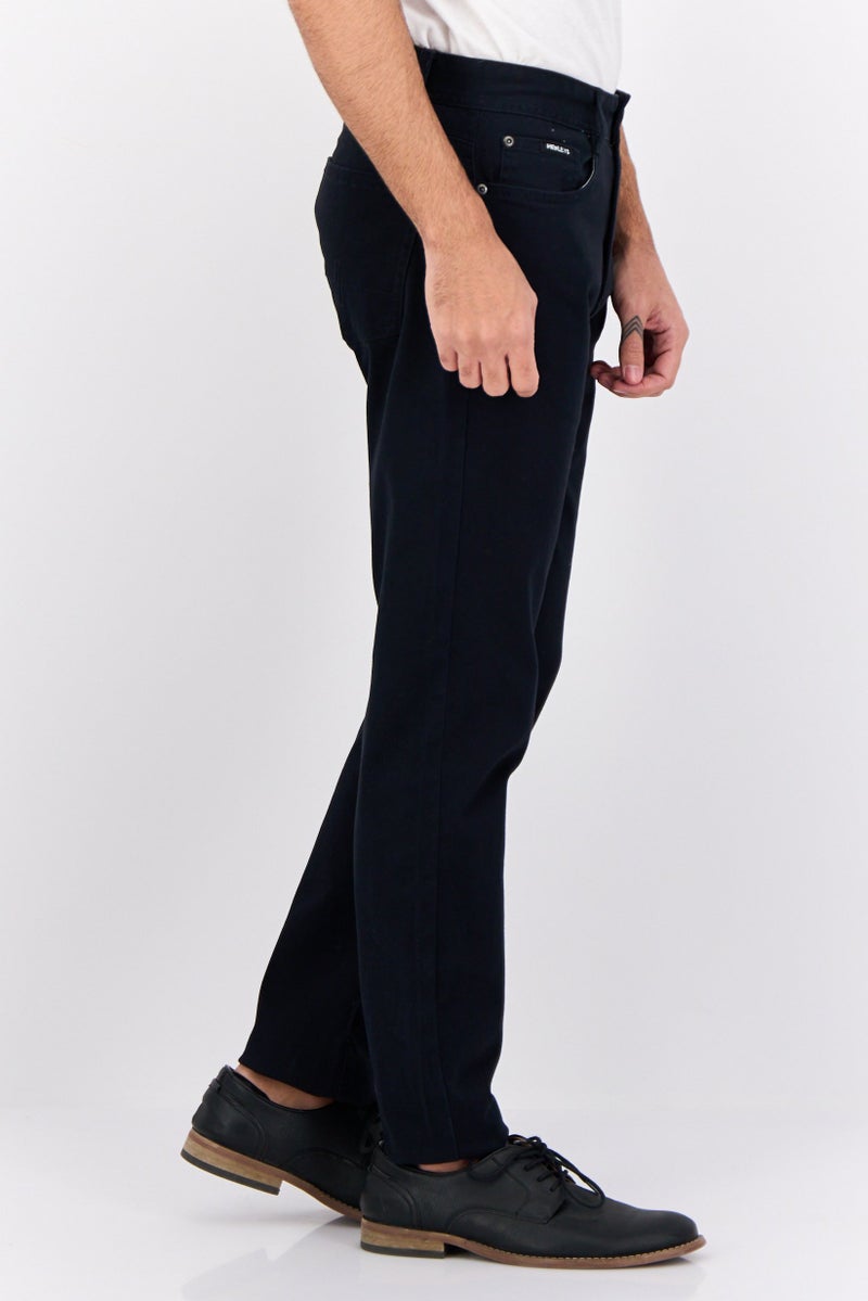 Henleys Men Regular Fit Solid Stretchable Denim Jeans, Dark Navy - Image 4