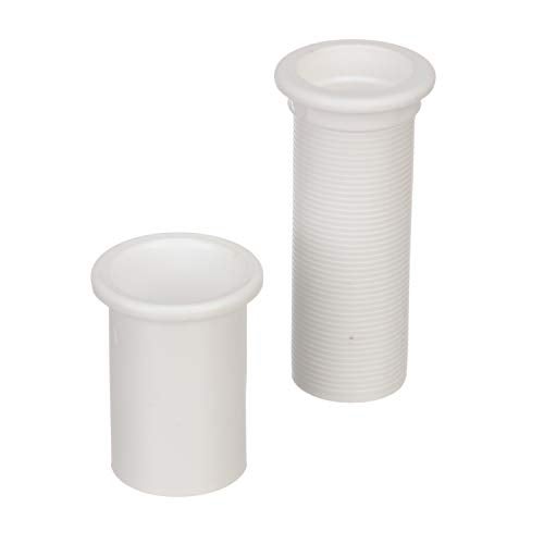 Seachoice Adjustable Splashwell Drain Tube, Fits 1-1/4 in. Opening, White Plastic - Image 1