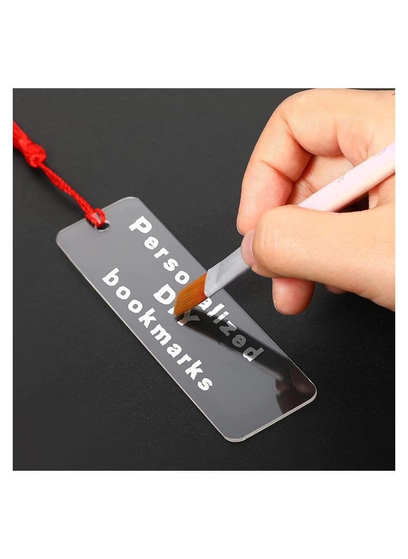 RATSAW 60 Pcs Acrylic Bookmark Blanks Clear Acrylic Craft Bookmarks with 30 Pieces Colorful Tassel Stocking Stuffers DIY Bookmarks Crafts Projects 4.75 x 1Inch  - Image 3