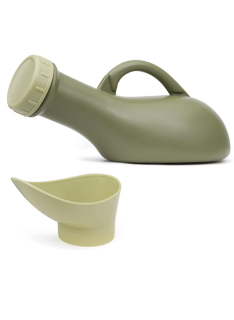 Urine Bottle Spill Proof Unisex Portable Women Mens Urinals Screw Top Lid Pee Female Funnel Urine Bottles Container Plastic Bed Pan Car Travel Toilet 1000ml Adult Kids Potty Night Wee Pot WC for Male - Image 1