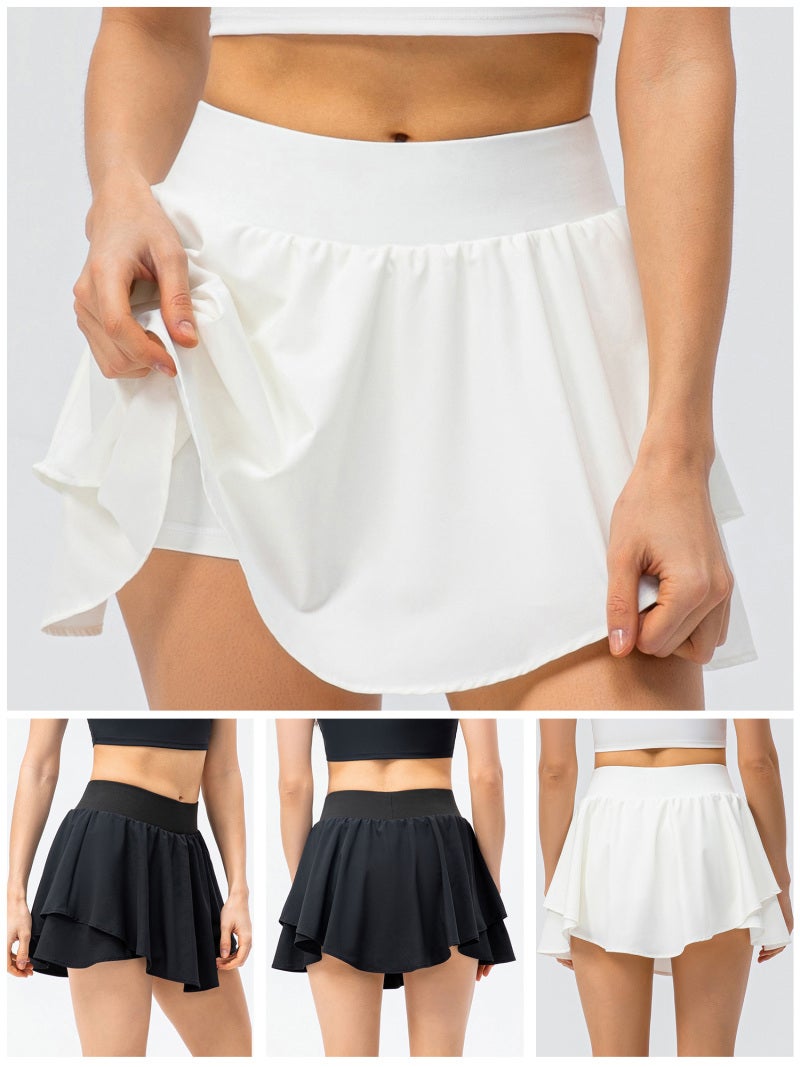 Women Tennis Skirts with Liner Shorts 2-in-1 Double Layer with Pocket for Workout Golf - Image 3
