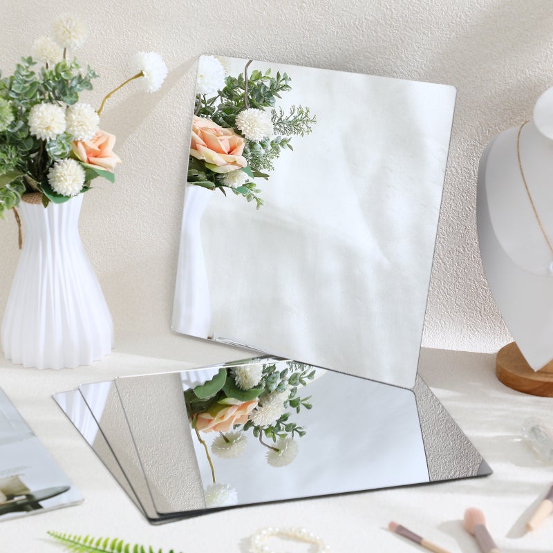 4 Pcs Mirrors Adhesive Mirror Wall Mirror Flexible Mirror Sheet Bathroom Mirror Stick On Mirror For Door Wall - Image 2