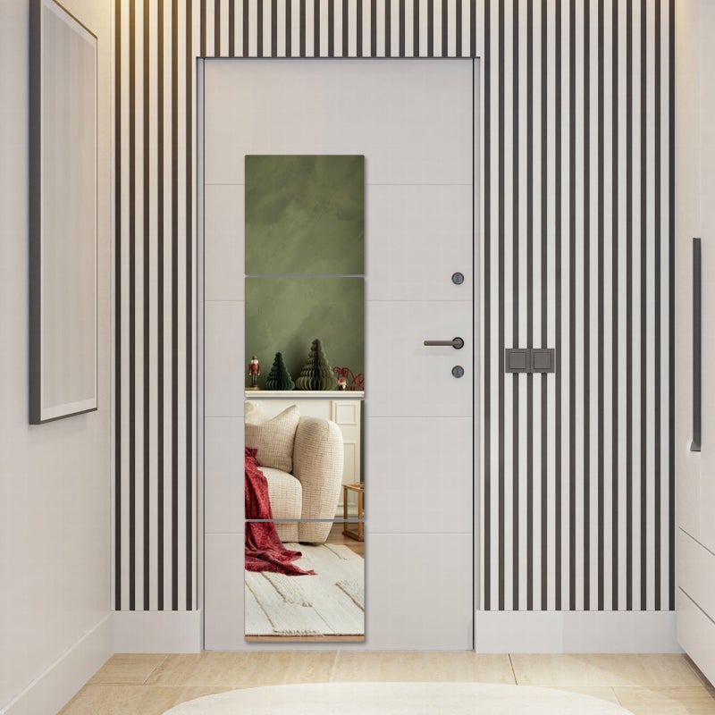 4 Pcs Mirrors Adhesive Mirror Wall Mirror Flexible Mirror Sheet Bathroom Mirror Stick On Mirror For Door Wall - Image 4