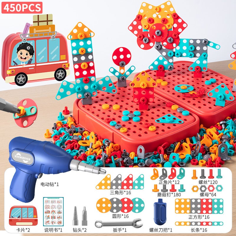 general Shule Tools Kids Toy Electric Drill with Screwdriver Bits - Image 1