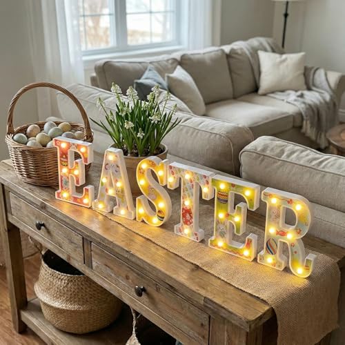 sewrung Easter Lights Indoor Decorations - Table Decors for Home Party & Holiday - Easter Sign - Image 2