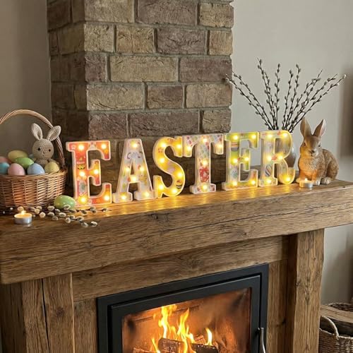 sewrung Easter Lights Indoor Decorations - Table Decors for Home Party & Holiday - Easter Sign - Image 1