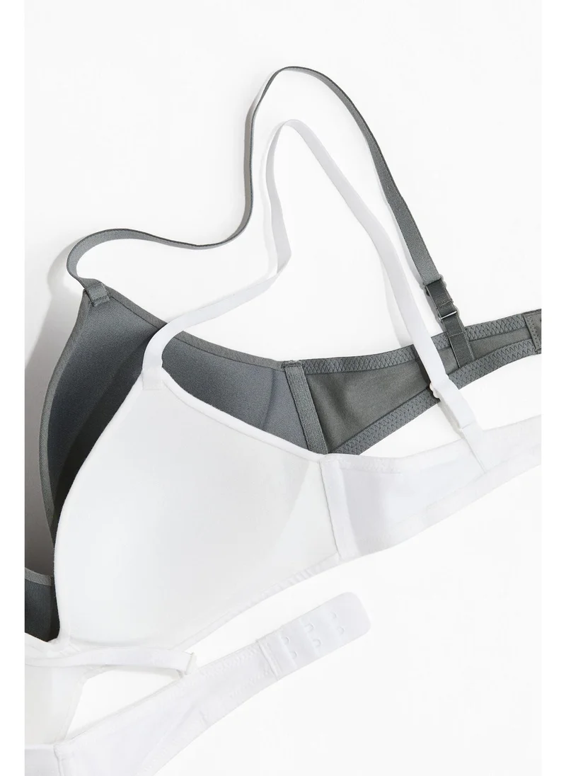 H&M 2-pack padded non-wired cotton bras