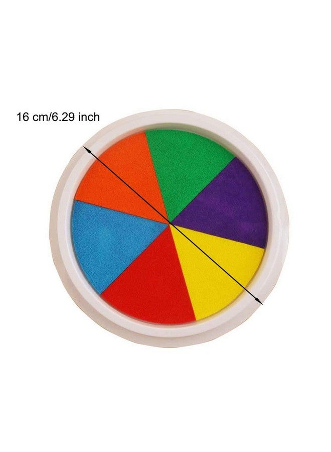 EORTA 2 Pack Craft Ink Pads Stamps Partner 6 Vivid Diy Colors In Round Box Finger Painting Pigment Ink Craft Stamp Pad For Stamps, Paper, Wood, Fabric, For Rubber Stamp, Scrapbooking Cards  - Image 2