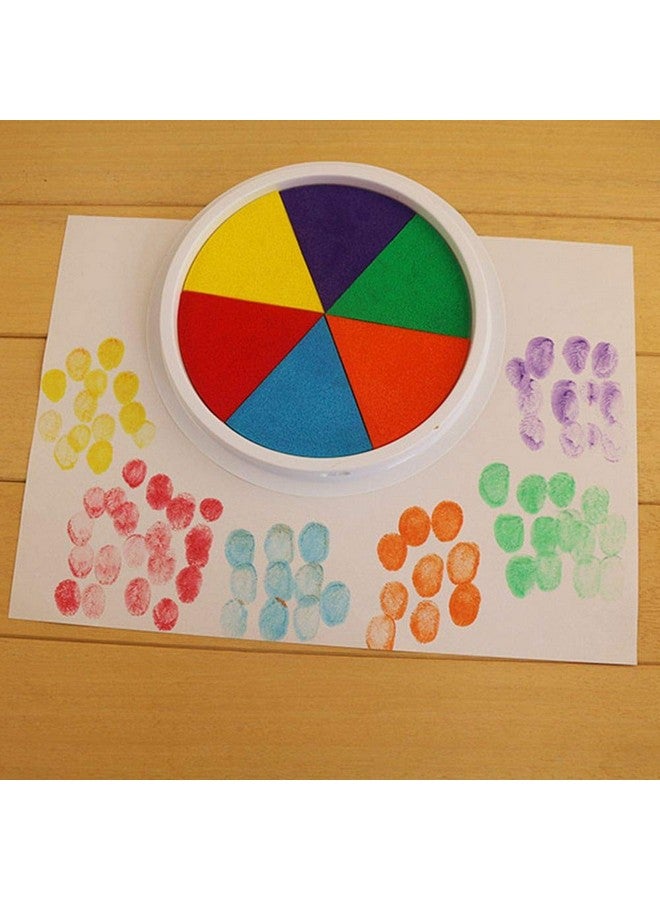 EORTA 2 Pack Craft Ink Pads Stamps Partner 6 Vivid Diy Colors In Round Box Finger Painting Pigment Ink Craft Stamp Pad For Stamps, Paper, Wood, Fabric, For Rubber Stamp, Scrapbooking Cards  - Image 5