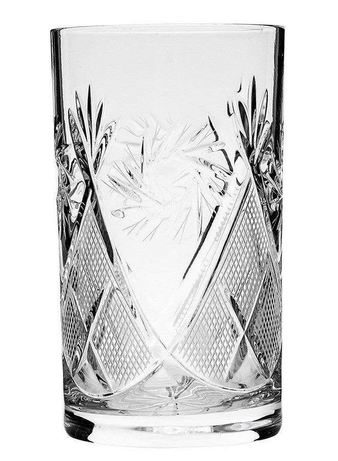 Neman كوب شاي طويل من الكريستال الروسي المقطوع من نيمان جلاس وركس للمشروبات الساخنة/الباردة (11 أونصة)، يناسب حامل الأكواب المعدني Podstakannik، قطعة أثرية من الاتحاد السوفيتي (1) - Image 2