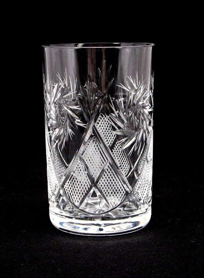 Neman كوب شاي طويل من الكريستال الروسي المقطوع من نيمان جلاس وركس للمشروبات الساخنة/الباردة (11 أونصة)، يناسب حامل الأكواب المعدني Podstakannik، قطعة أثرية من الاتحاد السوفيتي (1) - Image 5