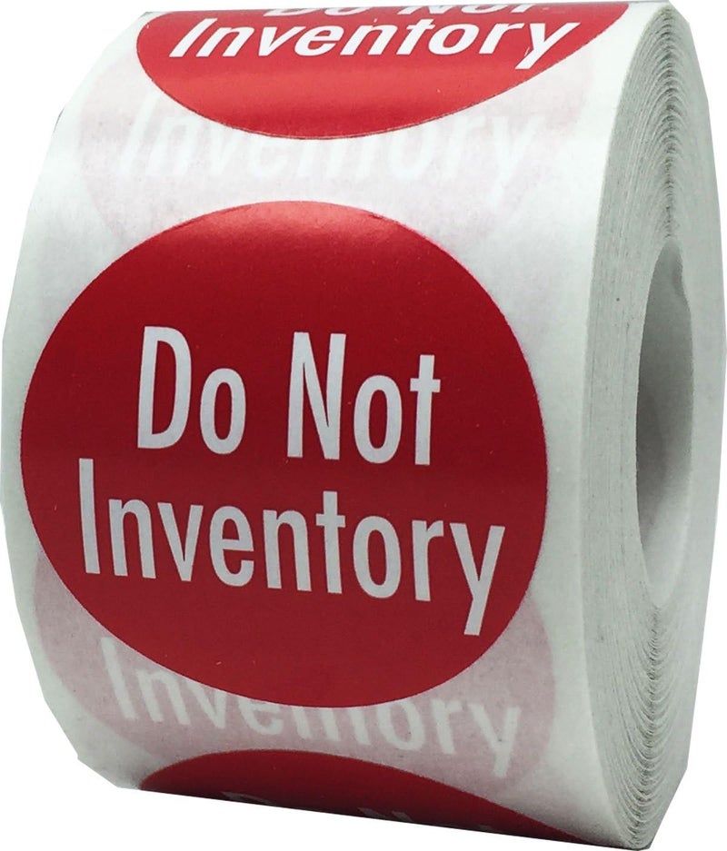 InStockLabels.com Do Not Inventory Labels Red with White 1.5 Inch Round Circle Dots 500 Adhesive Stickers On A Roll for Warehouses Stockrooms Inventory Control and Order Management Made in The USA - Image 1