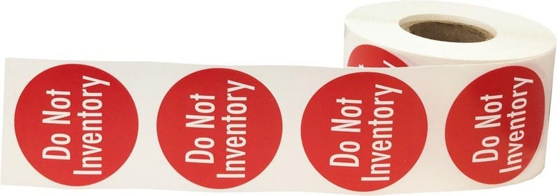 InStockLabels.com Do Not Inventory Labels Red with White 1.5 Inch Round Circle Dots 500 Adhesive Stickers On A Roll for Warehouses Stockrooms Inventory Control and Order Management Made in The USA - Image 2