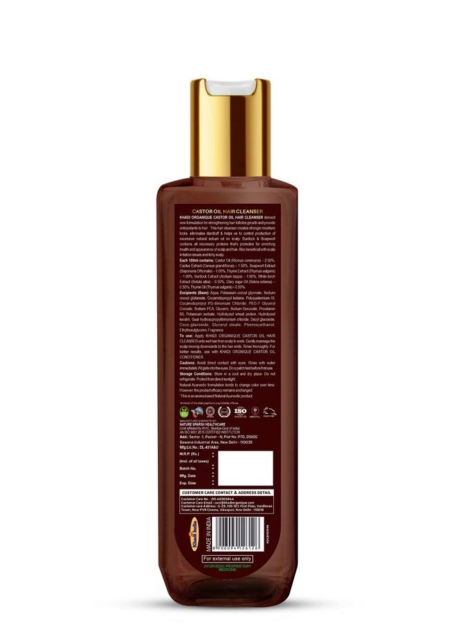 Khadi ORGANIQUE Castor Oil Hair Cleanser; Shampoo Antioxidants Fully Enrich With Proteins Controls Excessive Sebum Secretion 200 Ml - Image 3