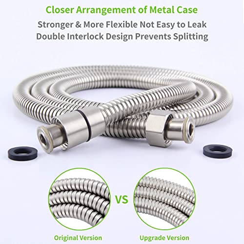 Angle Simple Brushed Nickel Shower Hose 59", Angle Simple Stainless Steel Replacement Head Hose, Flexible Hand Held Sprayer, 1/2" IPS - Image 5