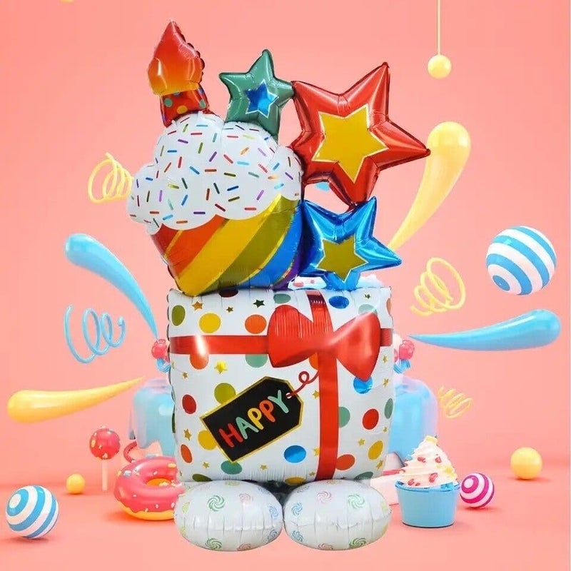 Atpata Funky 45 inch Jumbo Happy Birthday Foil Balloon with Balloon bed base - Image 2