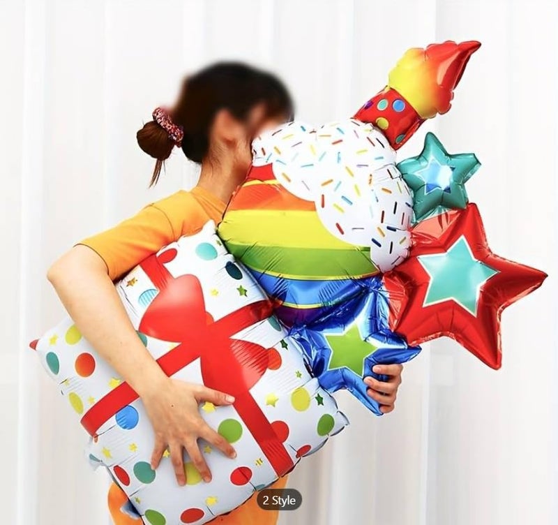 Atpata Funky 45 inch Jumbo Happy Birthday Foil Balloon with Balloon bed base - Image 5