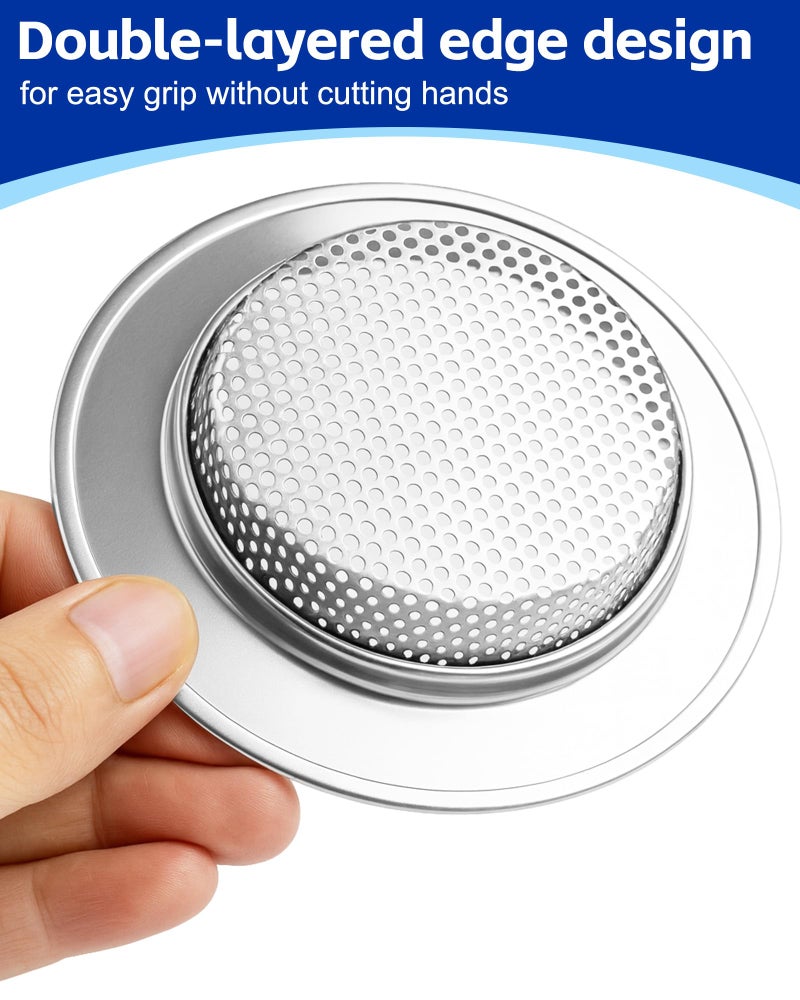 HMTIY 4-Pack Kitchen Sink Drain Strainer, Sturdy Stainless Steel, for Most Kitchen Sink, Effectively Catches Food Particles to Keep Drain Cleanliness, Ease of Cleaning, Outer Diameter 4.5 Inch - Image 4