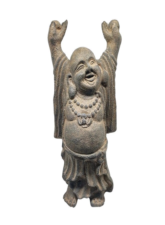 New Age Source The Volcanic Stone Statue Standing Happy Buddha Each - Image 1
