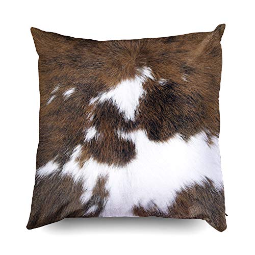 TOMWISH 2 Packs Hidden Zippered Pillowcase Christmas Cowhide Accent 20X20Inch,Decorative Throw Custom Cotton Pillow Case Cushion Cover for Home - Image 3