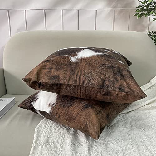 TOMWISH 2 Packs Hidden Zippered Pillowcase Christmas Cowhide Accent 20X20Inch,Decorative Throw Custom Cotton Pillow Case Cushion Cover for Home - Image 5