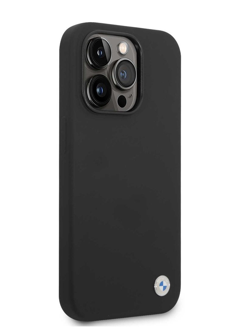 بي إم دبليو جراب سيليكون بشعار معدني لهاتف أيفون 15 بروماكس - أسود - Image 5