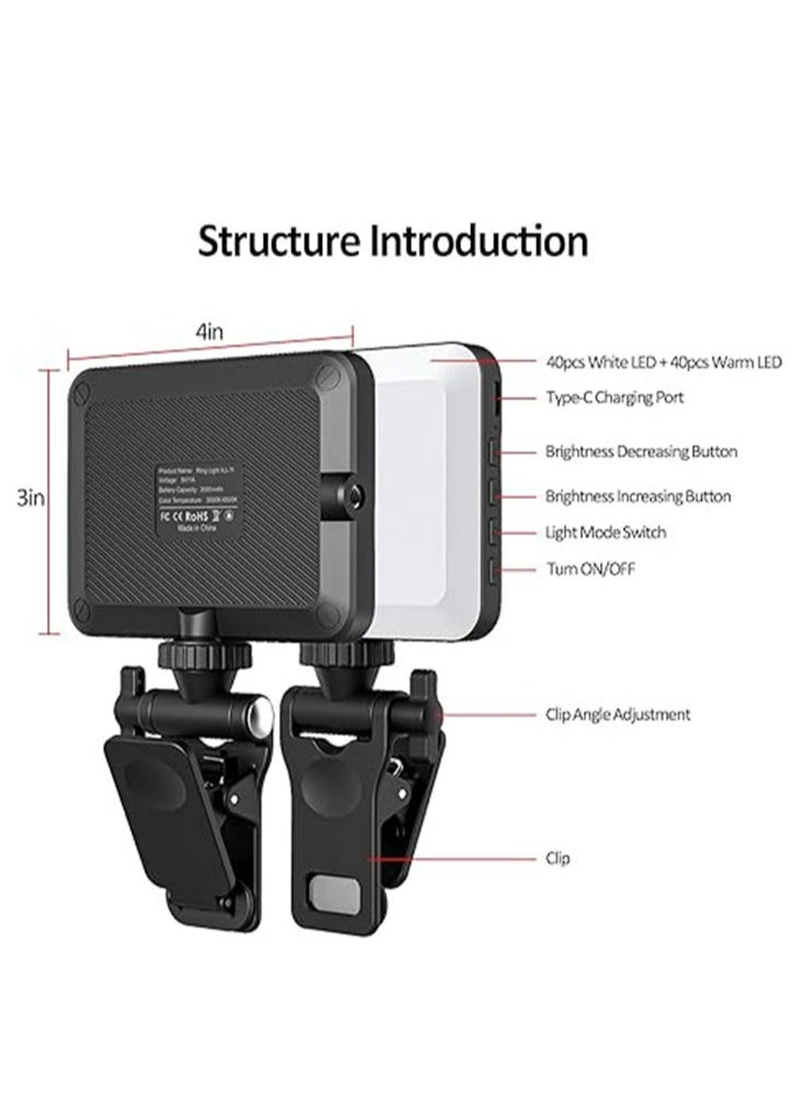 Arabest Rechargeable Selfie Light, Clip Fill Light for Phone Laptop Tablet Portable Light for Video Conference Live Streaming Zoom Call Makeup Picture (Black) - Image 3