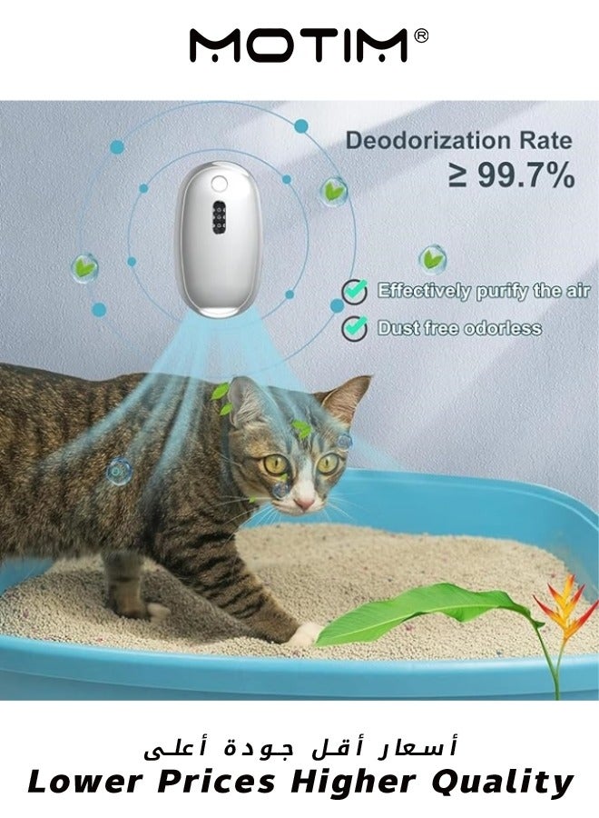 Motim Cat Litter Room Deodorizer 360° Monitor Functions Rechargeable Unscented Smart Cat Litter Odor Eliminator Smart Deodorization Dust-Free for All Kinds of Cat Litter Box or Small Pets Toilet  - Image 3