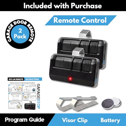 GARAGE STOP 2X 893LM 893Max for Chamberlain Craftsman LiftMaster Universal Garage Door Opener Remote Replacement, 3-Button Gate Opener Remote, Extra Long-Range, Black - Image 5