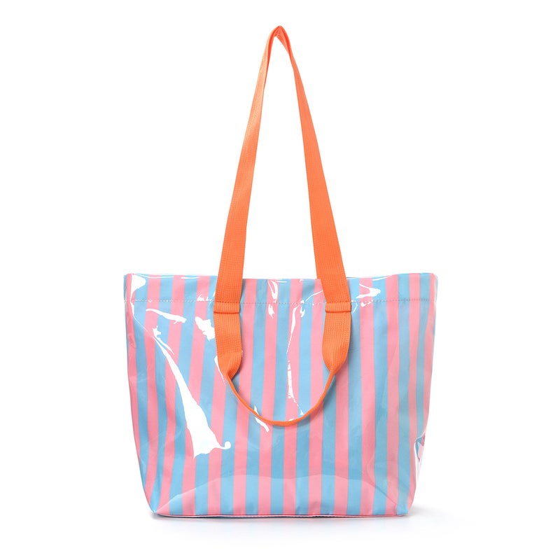 حقيبة تسوق مخططة بسعة كبيرة - Image 5