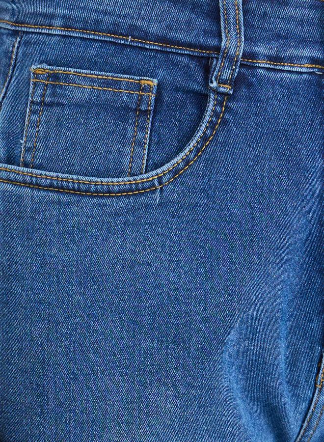 Styli High Rise Kick Flare Jeans with Raw-Edge Hem - Image 3