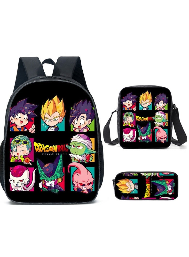Dragon Ball New Three-piece Children's Backpack Backpack 42*15*30cm