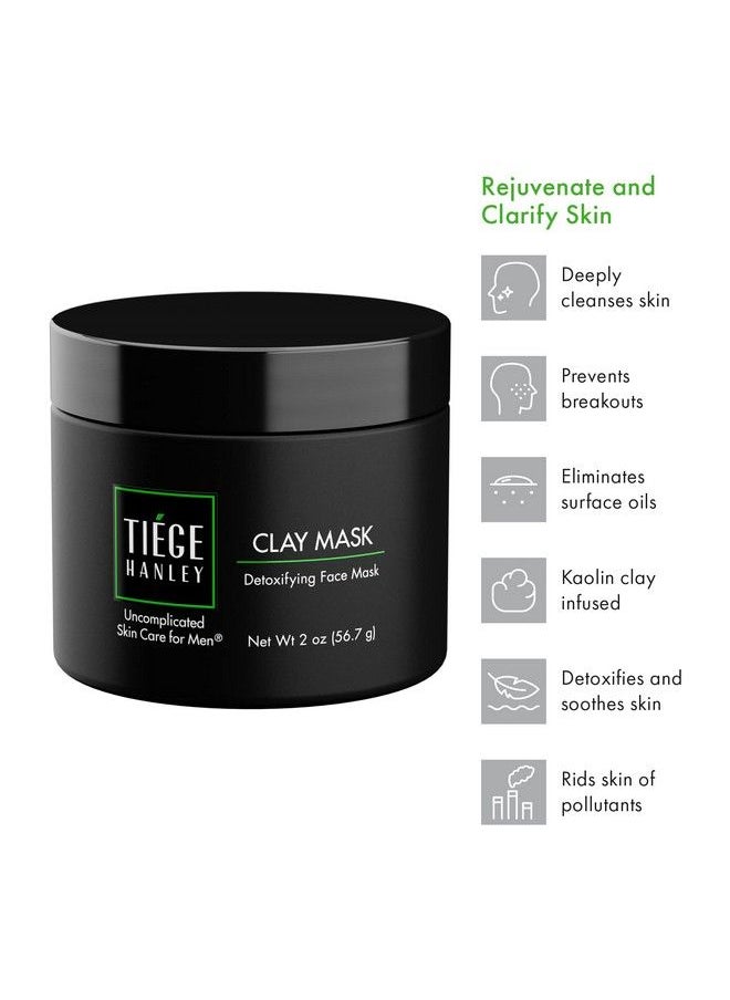 tiege hanley - Detoxifying Charcoal Clay Mask For Men : Draws Out Impurities : Deepcleansing Formula : Improves Skin Texture And Appearance : 2 Ounces : Uncomplicated Skin Care For Men - Image 1