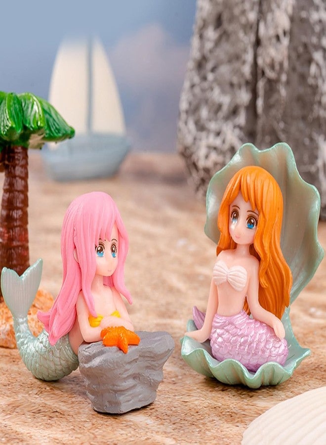 TRADESK Anky Aquarium Decorative Ornament - (Seap + Dolphin Mermaid) | Cute Little Divers for Fish Tank | Creative Aquarium & Terrarium Accessory | Marine Landscape Resin Sculpture - Image 1