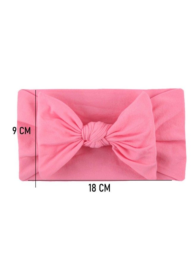 Syga Baby Girls Nylon Headbands Hairbands Hair Accessories Soft Comfortable Bow Headband Elastic Newborn Infant Toddlers Kids 0 6 Years Medium Pink - Image 4