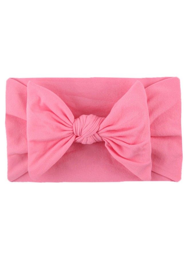 Syga Baby Girls Nylon Headbands Hairbands Hair Accessories Soft Comfortable Bow Headband Elastic Newborn Infant Toddlers Kids 0 6 Years Medium Pink - Image 1