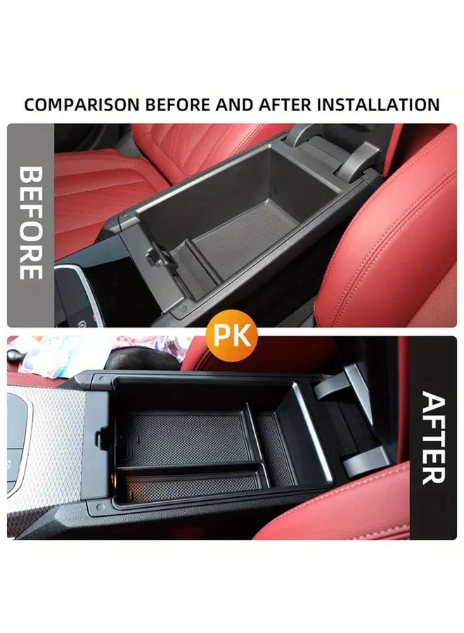 Upgraded Black Armrest Box for BMW 3 4 Series G20 G21 G22 G23 2019-2023 Layered Storage Tray - Image 3
