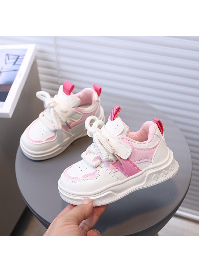 Girls' Sneaker  Spring And Autumn Boys Running Shoes Soft Sole All-match Children's White Shoes Primary School Students' Casual Shoes