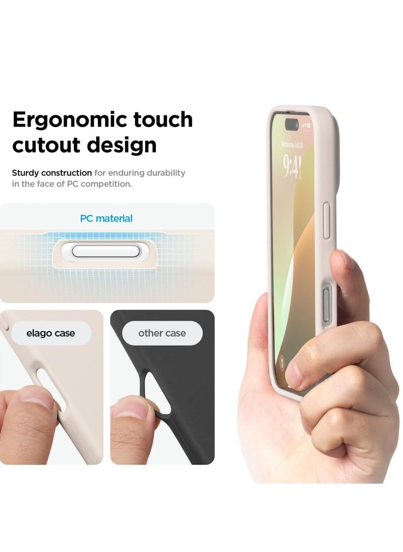 Raxoom Stone Gray Full Body Protection Case for iPhone 16 Pro - Shockproof, Slim Design with Anti-Scratch Microfiber Lining - Image 5