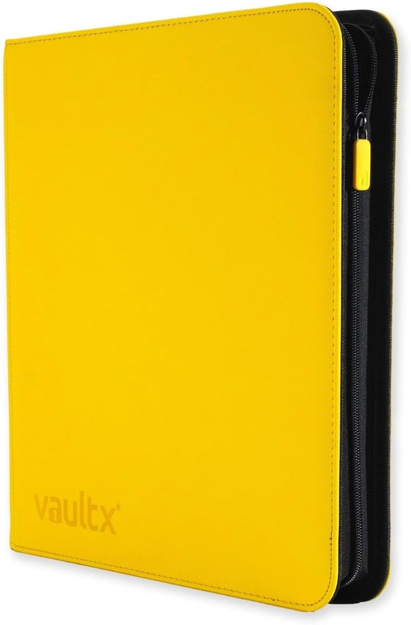 Vault X 12 Pocket Trading Card Zip Binder - 480 cards, Premium Exo-Tec Album Material, 20 Side-Loading Pages, Folder for Collectible Card Games, Sports, TCG (Yellow) - Image 1