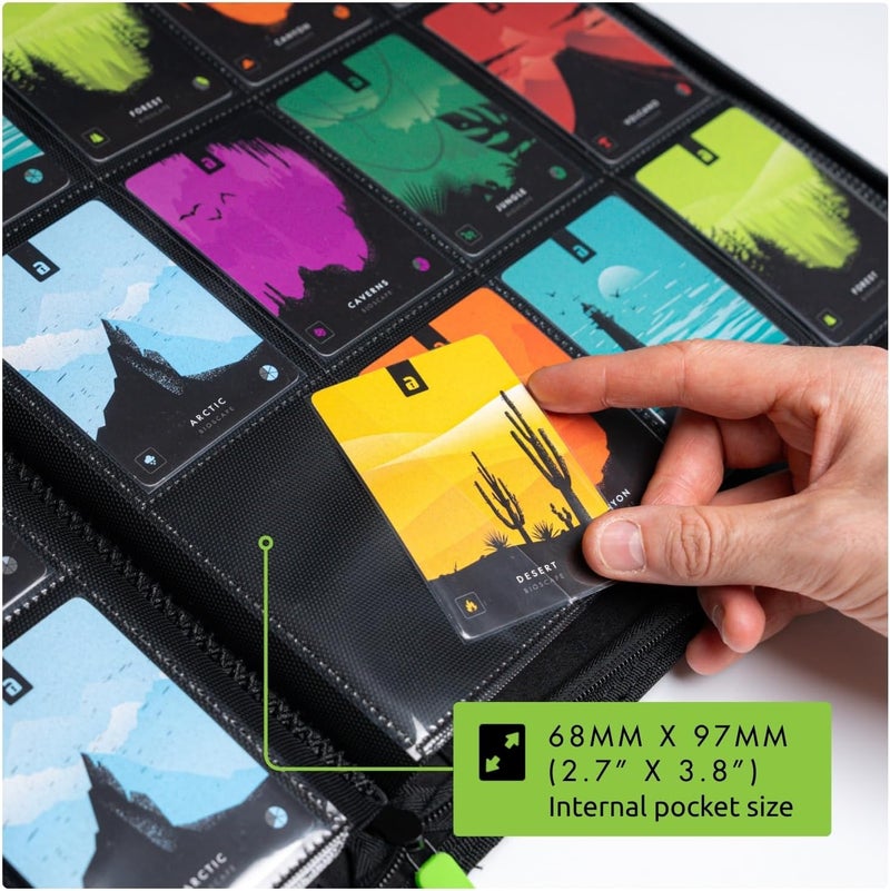 Vault X 12 Pocket Trading Card Zip Binder - 480 cards, Premium Exo-Tec Album Material, 20 Side-Loading Pages, Folder for Collectible Card Games, Sports, TCG (Yellow) - Image 5