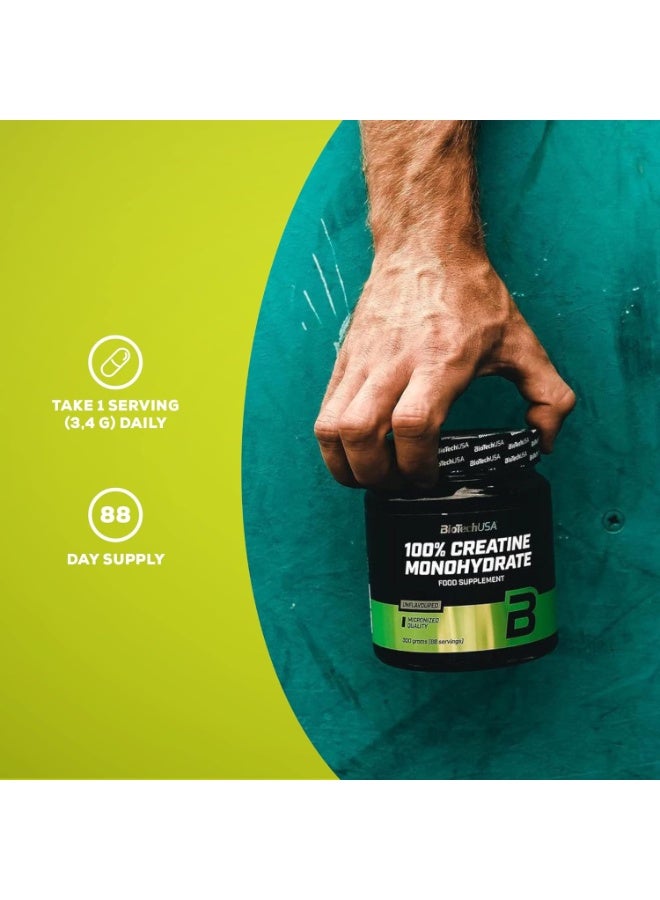 BioTechUSA 100% Creatine Monohydrate Pharmaceutical Grade Powder Unflavored 300g - Image 3