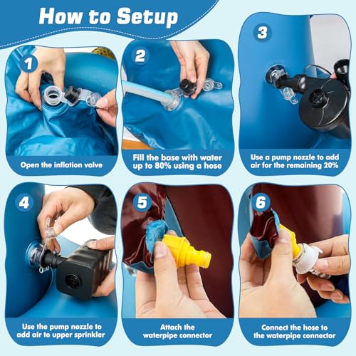 Anpro Giant Shark Sprinkler Kids Inflatable Water Toy Outdoor Play Sprinkler Summer Outside Gifts for Toddlers - Image 4